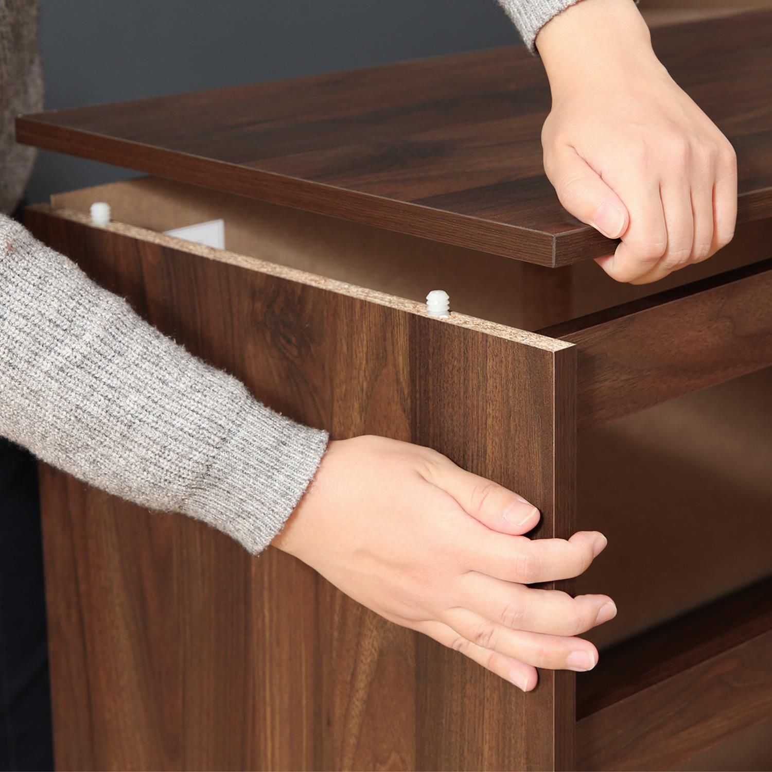 ♪組立簡単 4段チェスト 公式 ブラウンカラー［幅81cm］ チェスト