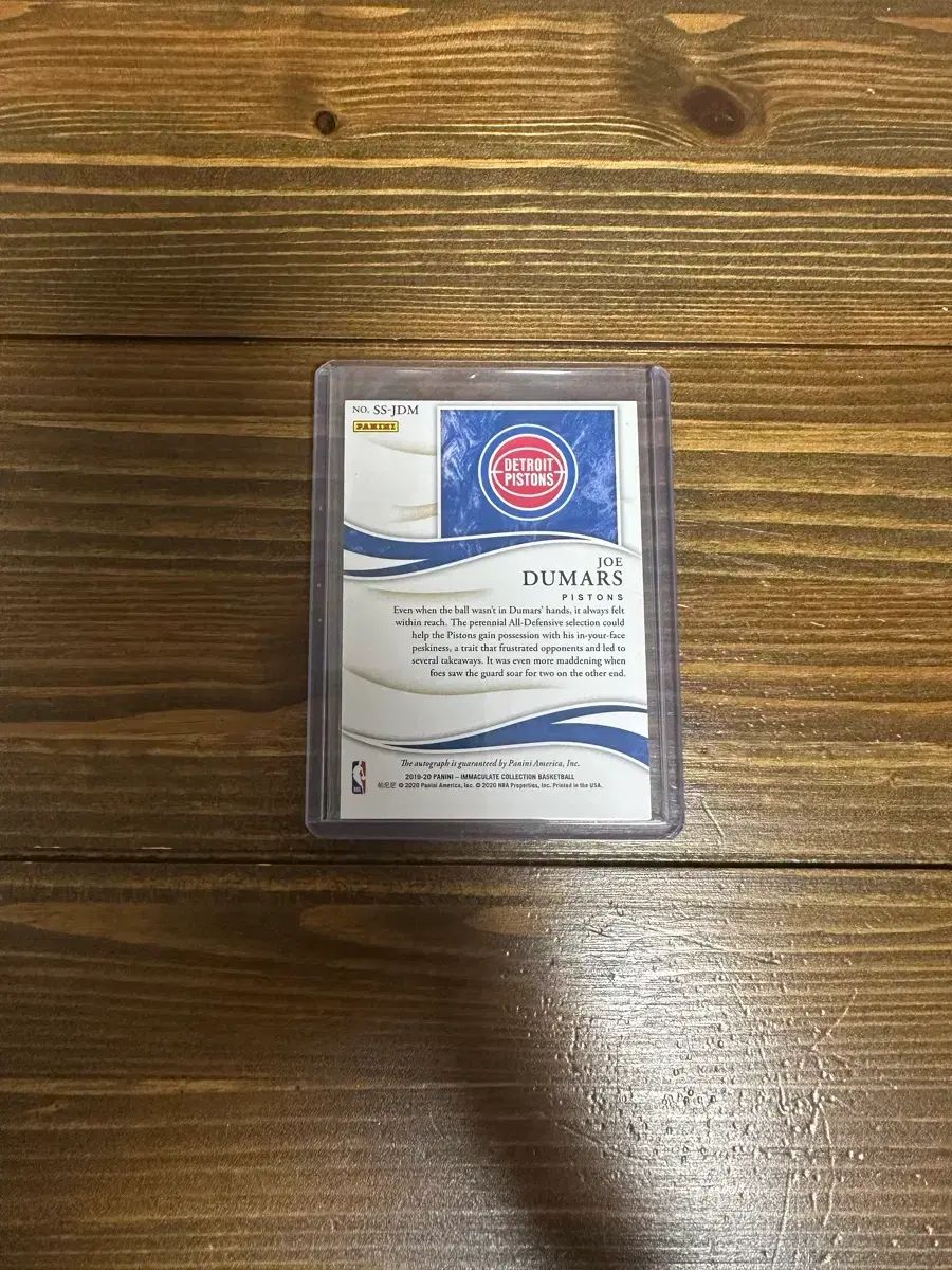 2019-20 Panini パニーニ Immaculate Joe Dumars Shadowbox シーグリ 99