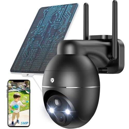 2025強化版500万超高画素 コスパ最高 防犯カメラ 屋外 ソーラー YESRAMO防犯カメラ 360° PTZ超広角 防犯灯発光 夜間撮影AI人物検知 電源不要 監視カメラ ソーラー無線 電池式 WiFi強化 2.4 GHz対応 iO