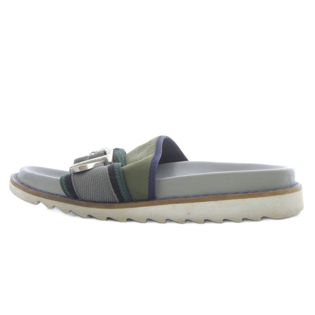 トーガ TOGA ビリリース ベルトバックルサンダル 40 グレー 緑 グリーン