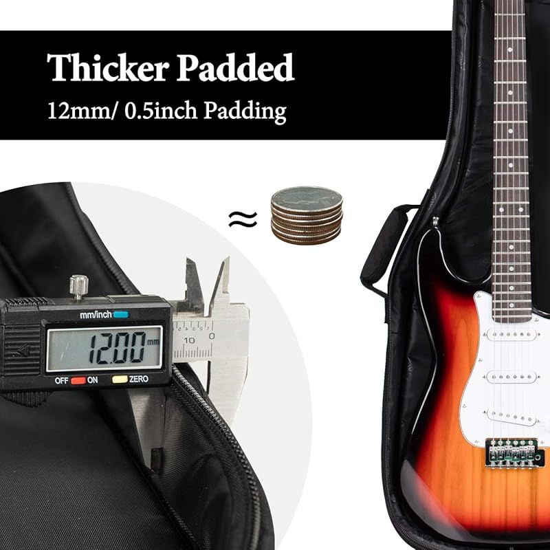 CAHAYA ギターケース 軽量 エレキギター ソフト ケース 12mmスポンジ