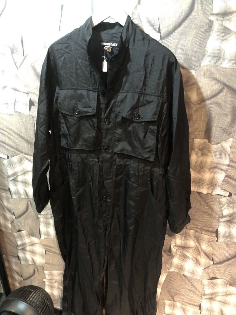 monitaly モニタリー オールインワン ジャンプスーツ ツナギ ナイロン ブラック アメリカ製 サイズ36 FK