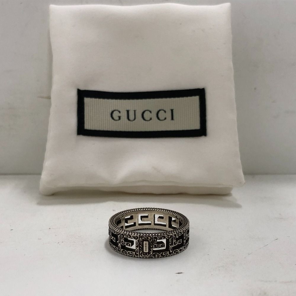 02w21303 グッチ GUCCI スクエアG アラベスク リング シルバー 21号