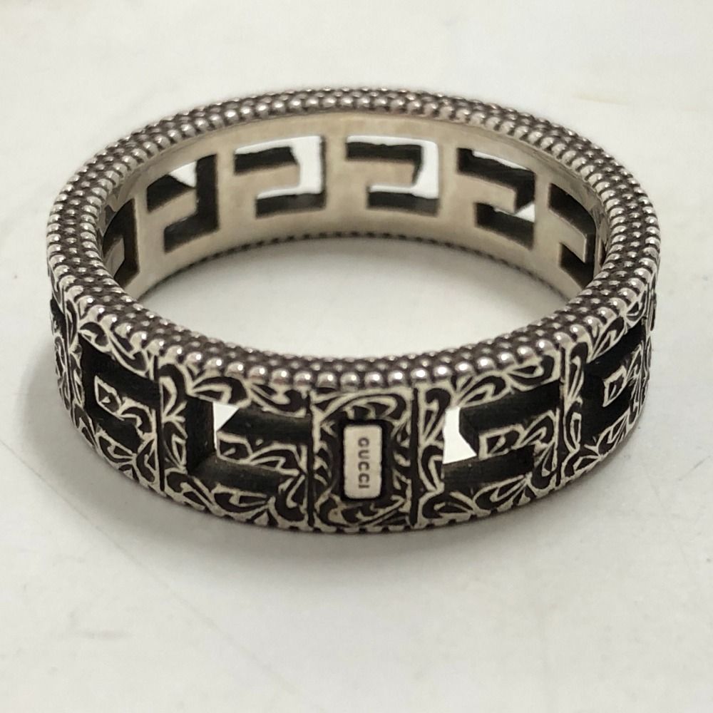 美品✨グッチ GUCCI　指輪　リング　21号　アラベスク　スクエア 02w21303 グッチ GUCCI スクエアG アラベスク リング シルバー 21号