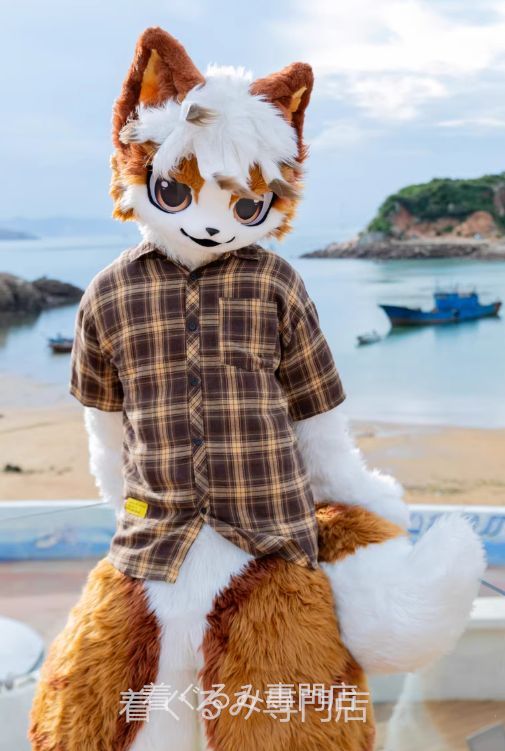 猫 着ぐるみ ケモノ体 フルスーツ セット 全頭ヘッド ファースーツ ぬいぐるみ コスプレ コスチューム