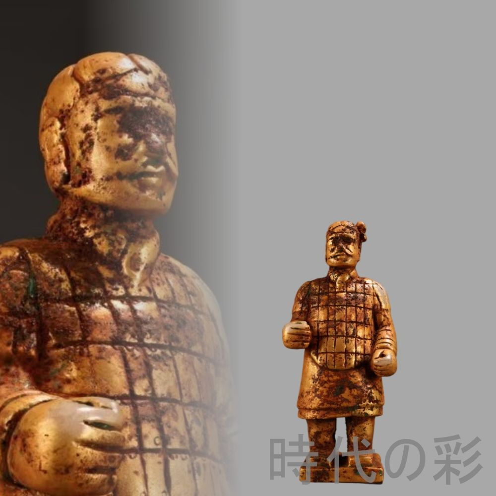 中国古美術 旧蔵『白玉彫刻 站人勇人物』古玉彫刻 唐物 文房置物 賞物