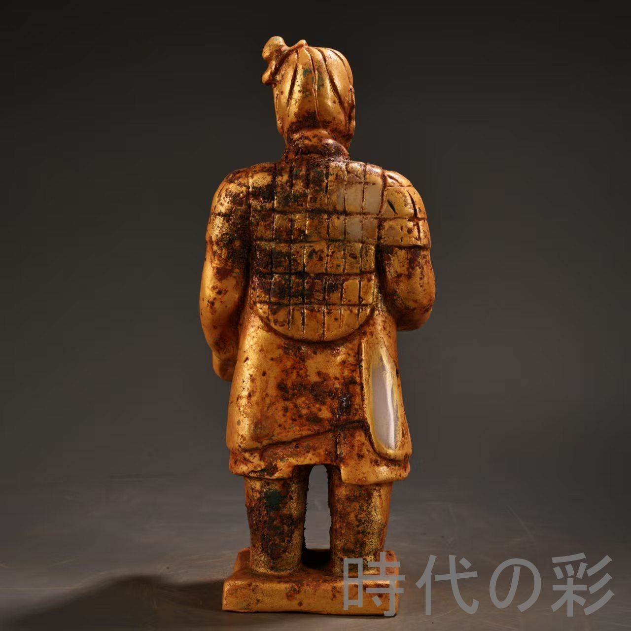 中国古美術 旧蔵『白玉彫刻 站人勇人物』古玉彫刻 唐物 文房置物 賞物