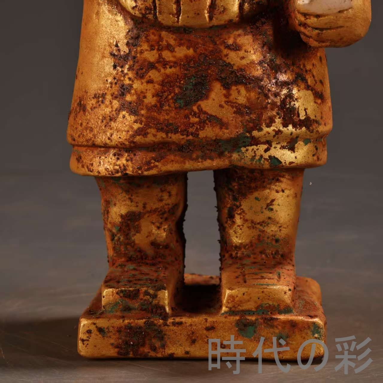 中国古美術 旧蔵『白玉彫刻 站人勇人物』古玉彫刻 唐物 文房置物 賞物