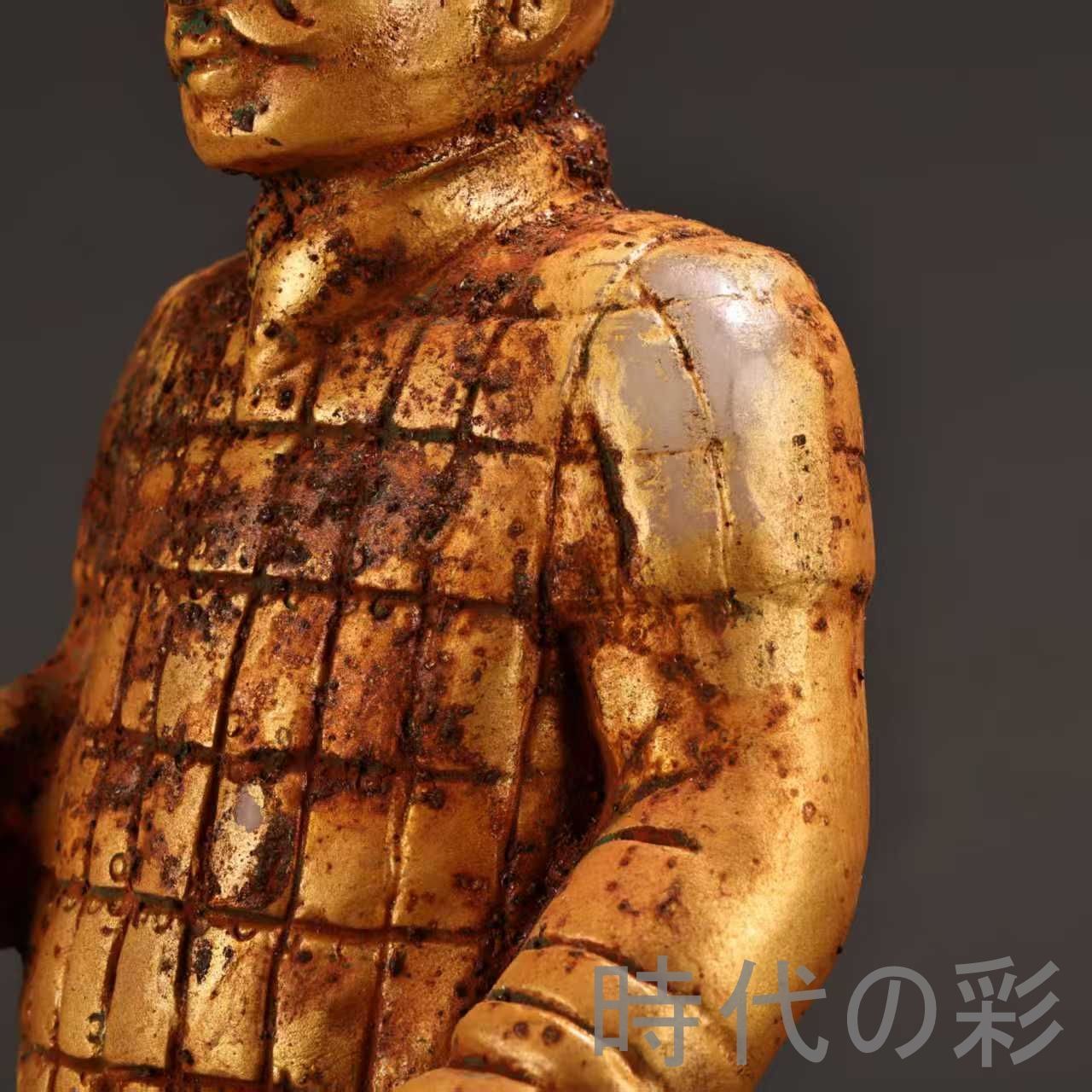 中国古美術 旧蔵『白玉彫刻 站人勇人物』古玉彫刻 唐物 文房置物 賞物