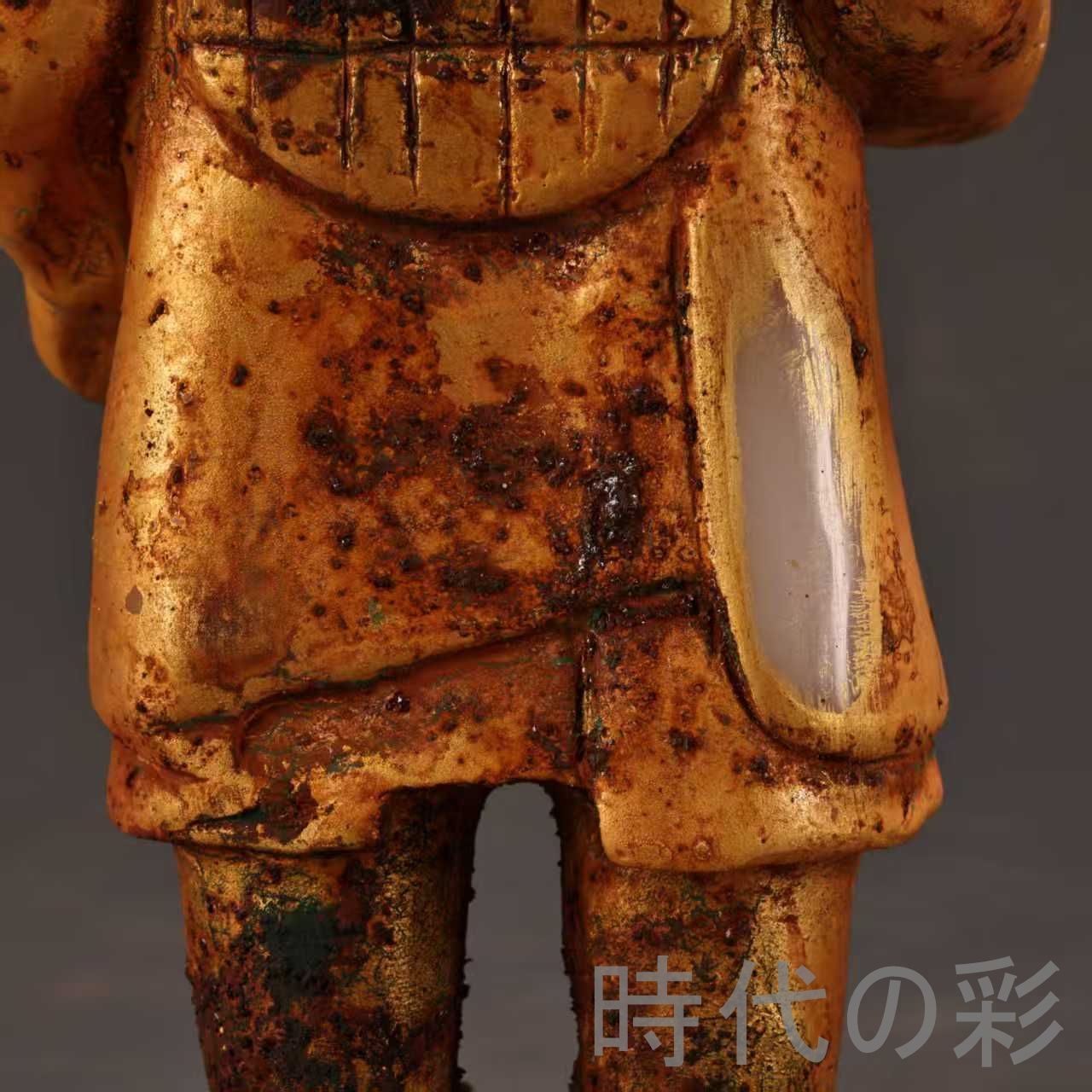 中国古美術 旧蔵『白玉彫刻 站人勇人物』古玉彫刻 唐物 文房置物 賞物