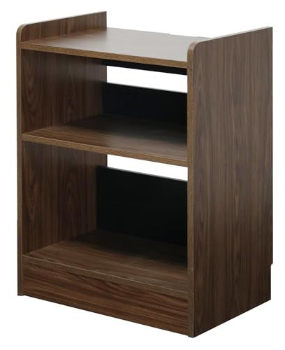 サンニード レコードプレーヤースタンド 台 レコードラック 棚 木製 ウォールナット ブラック 幅60 高さ79 5 cm RPS 8060 WB