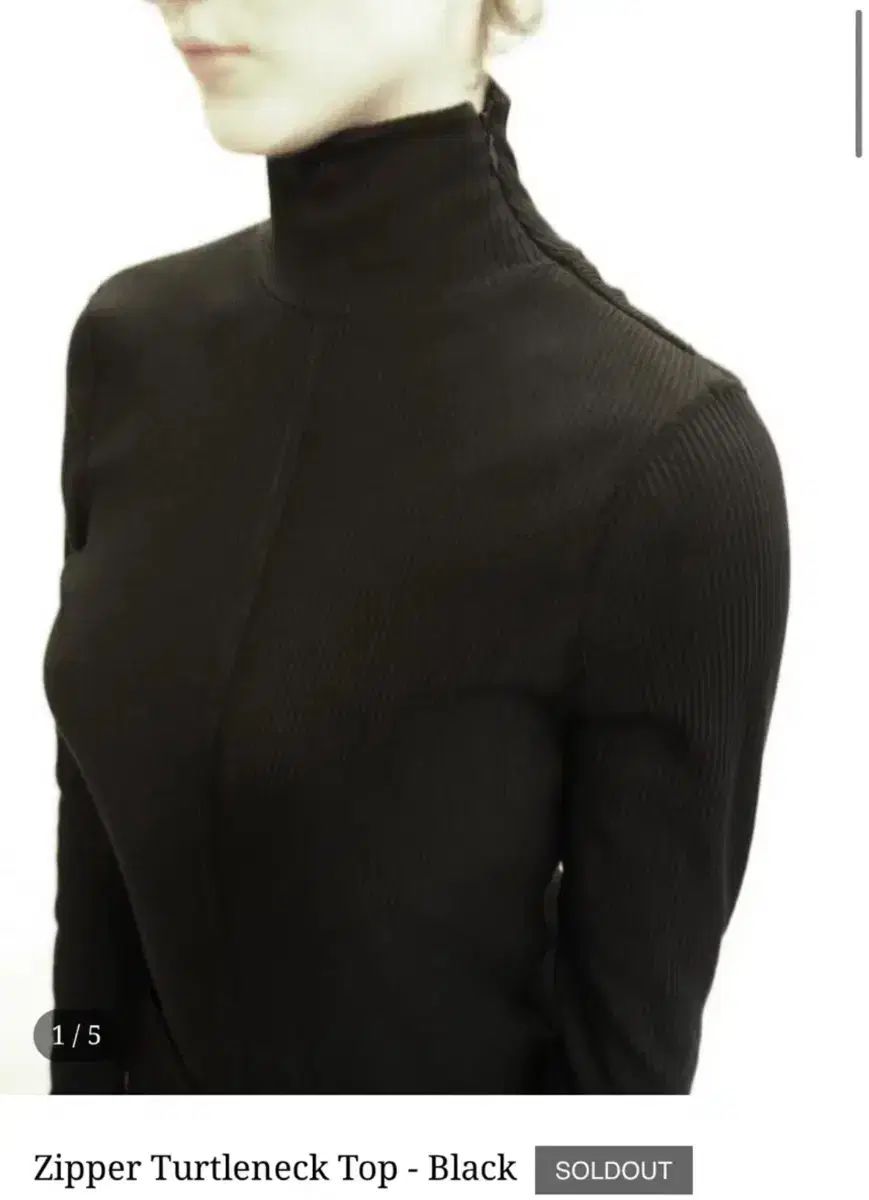 Eont s タートルネック トップス ブラック Zipper Turtleneck Top