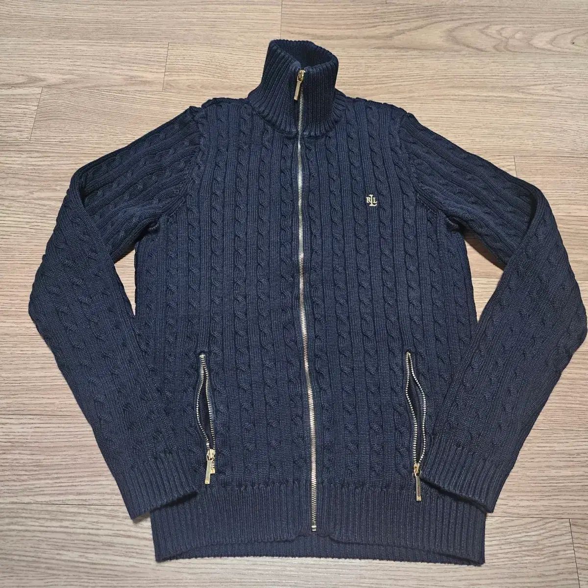 ローレン ラルフローレン ケーブルニット ジップアップ カーディガン