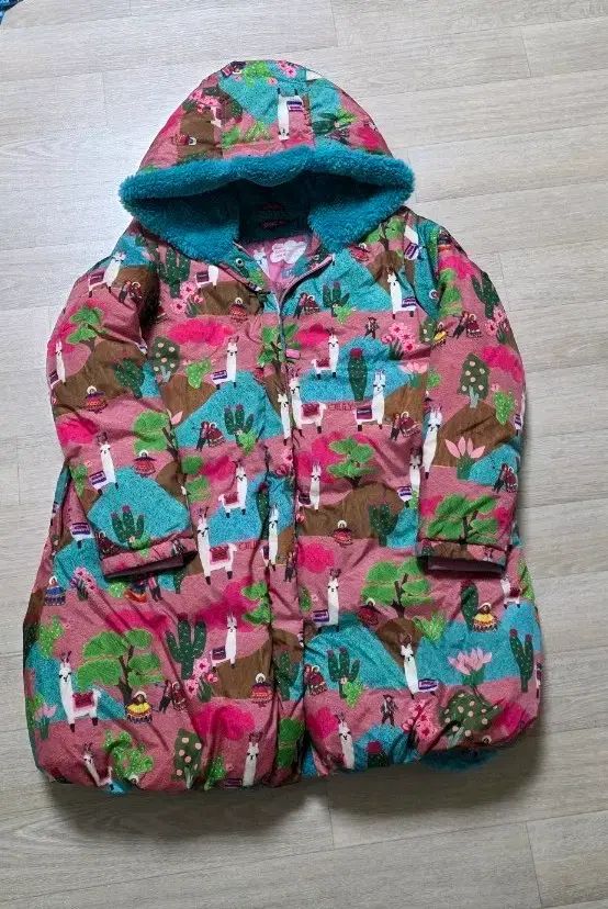 オーリリー ピンク ファー裏地 フード ダックダウン