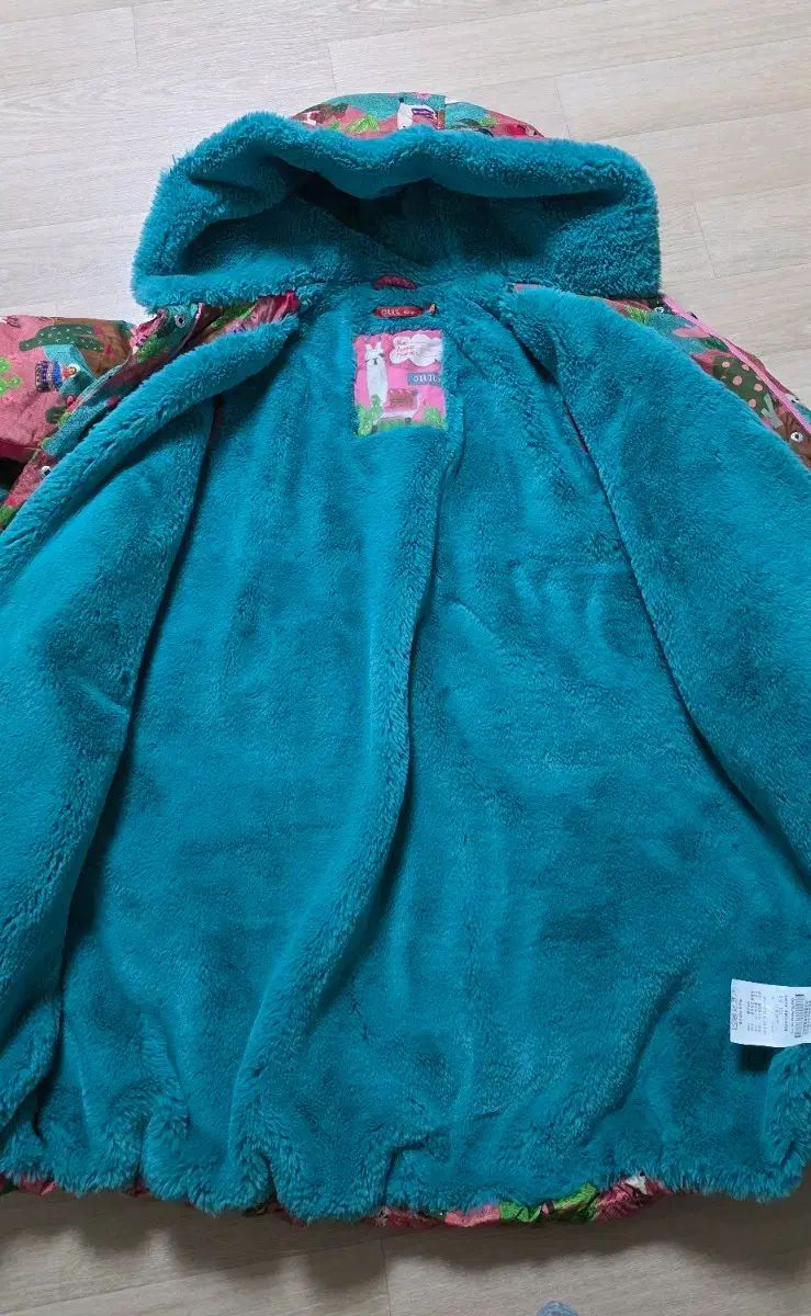 オーリリー ピンク ファー裏地 フード ダックダウン