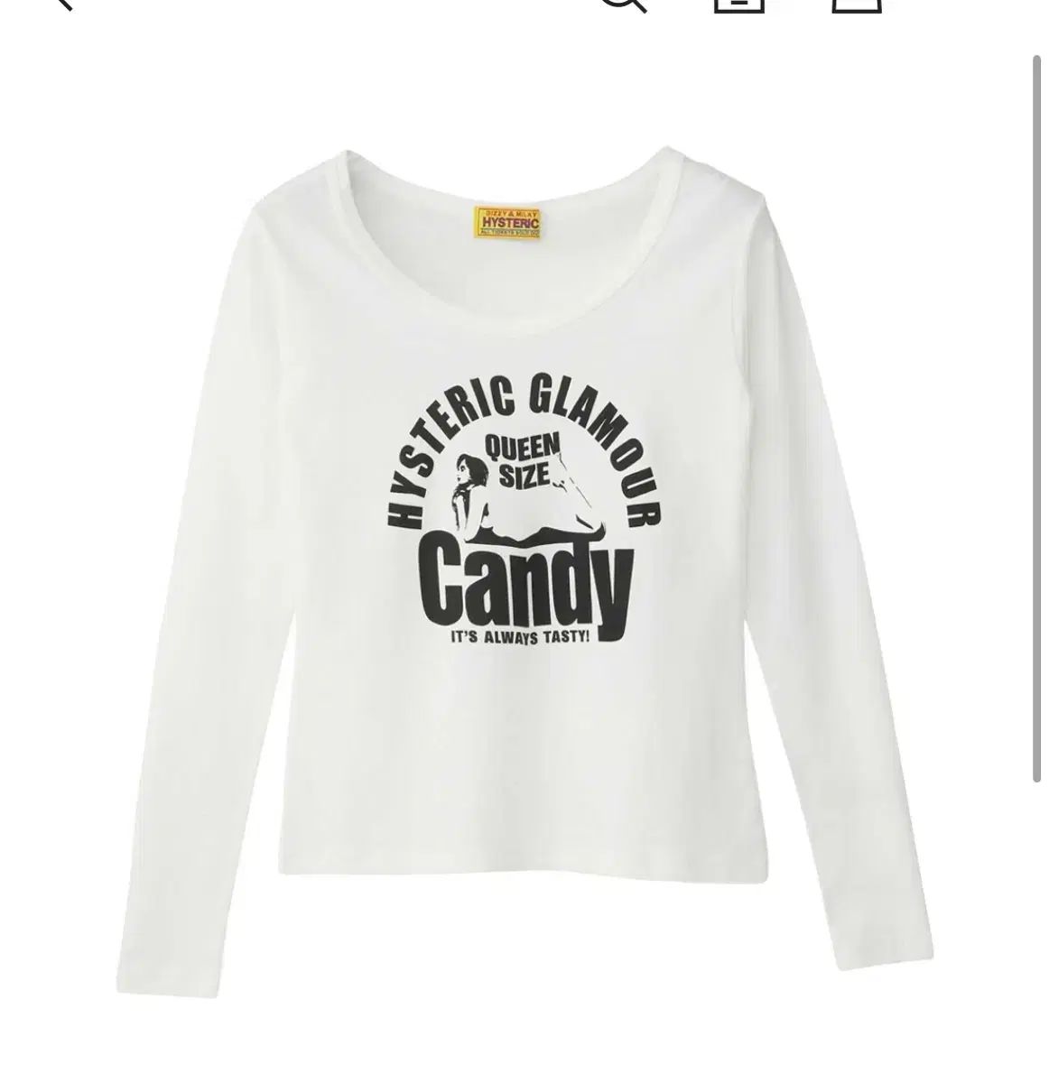 HYSTERIC GLAMOUR ヒステリックグラマー クイーンサイズ カン CANDY ちび Tシャツ 白