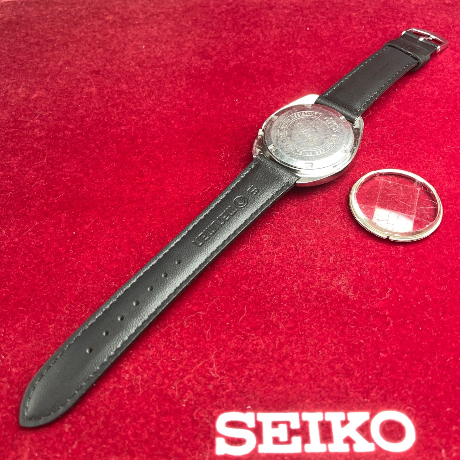 9面ガラス風防純正新品 SEIKO 5 ACTUS 自動巻 日本製 革ベルト新品