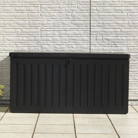 屋外用 収納BOX＆ベンチ 幅109 cm 庭 玄関 ガレージ 収納 工具箱 おもちゃ箱 掃除道具