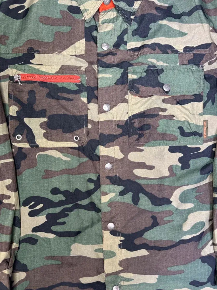 ヴィンテージ 90 s オールド STÜSSY アウトドア カモフラ ミリタリー シャツ ジャケット M