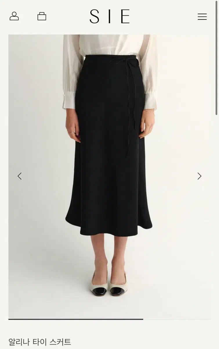 シエ SIE アリナ タイ スカート ブラック XS