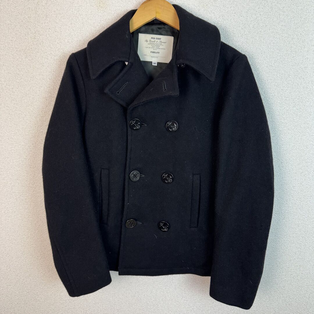 FIDELITY フィデリティ Pコート ピーコート 無地 ブラック Mサイズ メンズ 古着 アメカジ ストリート