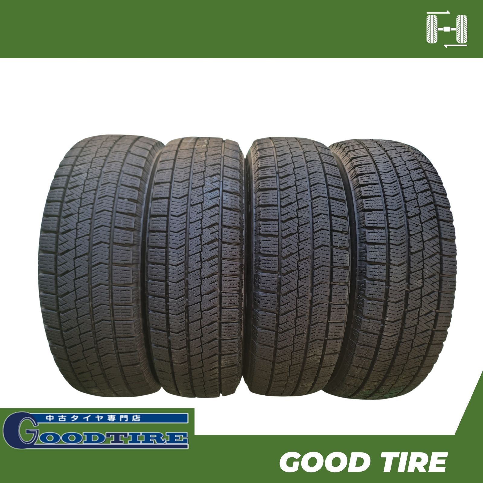 2021年製165/65R14 中古スタッドレスタイヤ4本セット　VRX2 165/65R14 ブリヂストン BLIZZAK VRX2 2021年製 4本 冬用 8分山 中古