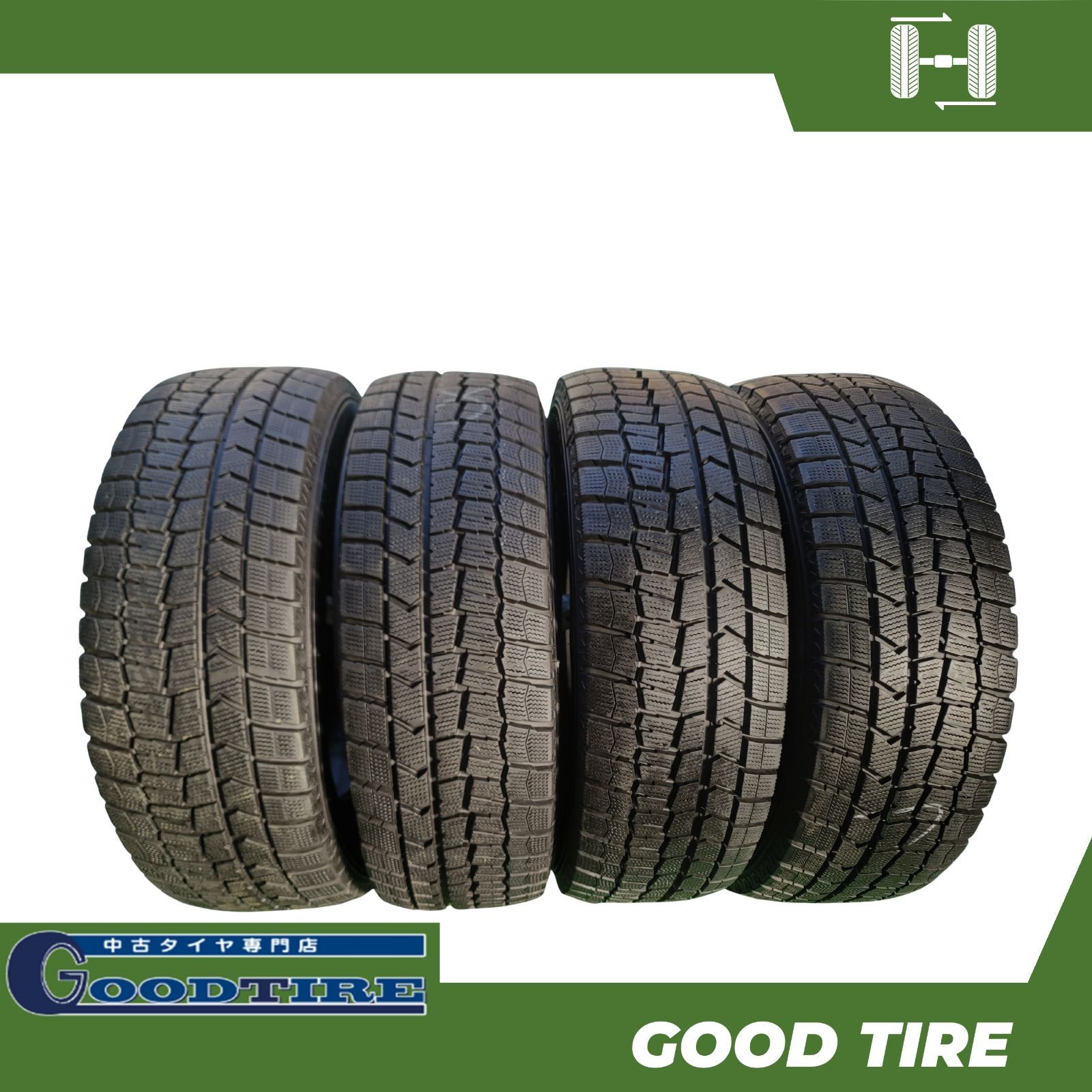 215 60 R 16 ダンロップ WM 02 製 冬用 4本セット 8分山 タイヤ オデッセイ エスティマ クラウン 7267