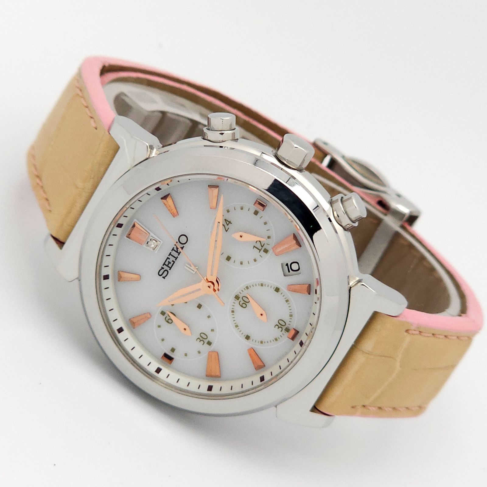 SEIKO ルキア ソーラー クロノグラフ V175-0AJ0 ☆良品 SEIKO セイコー ルキア V175-0AJ0 クロノグラフ ソーラーQZ