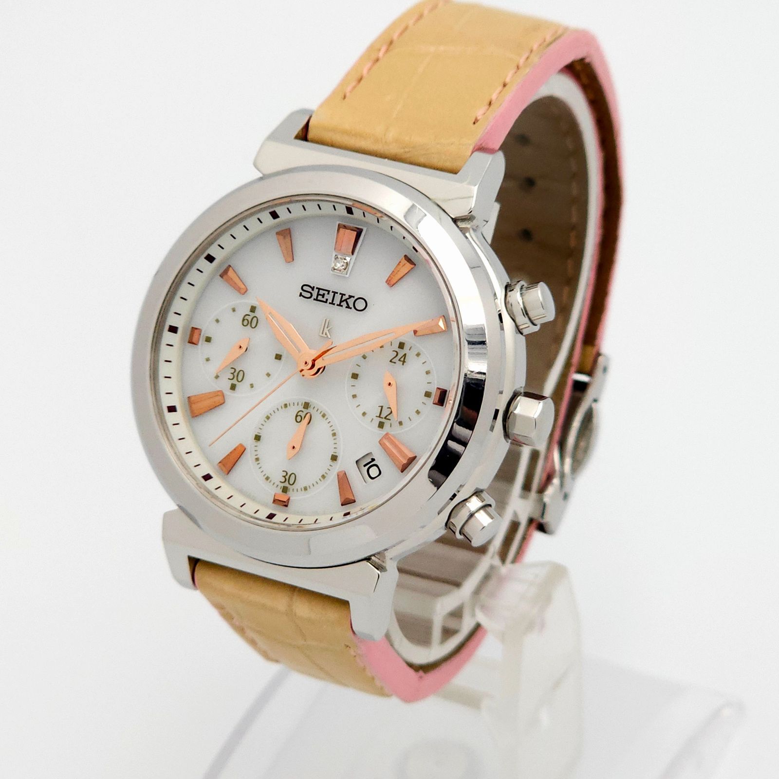 ☆良品 SEIKO セイコー ルキア V175-0AJ0 クロノグラフ ソーラーQZ