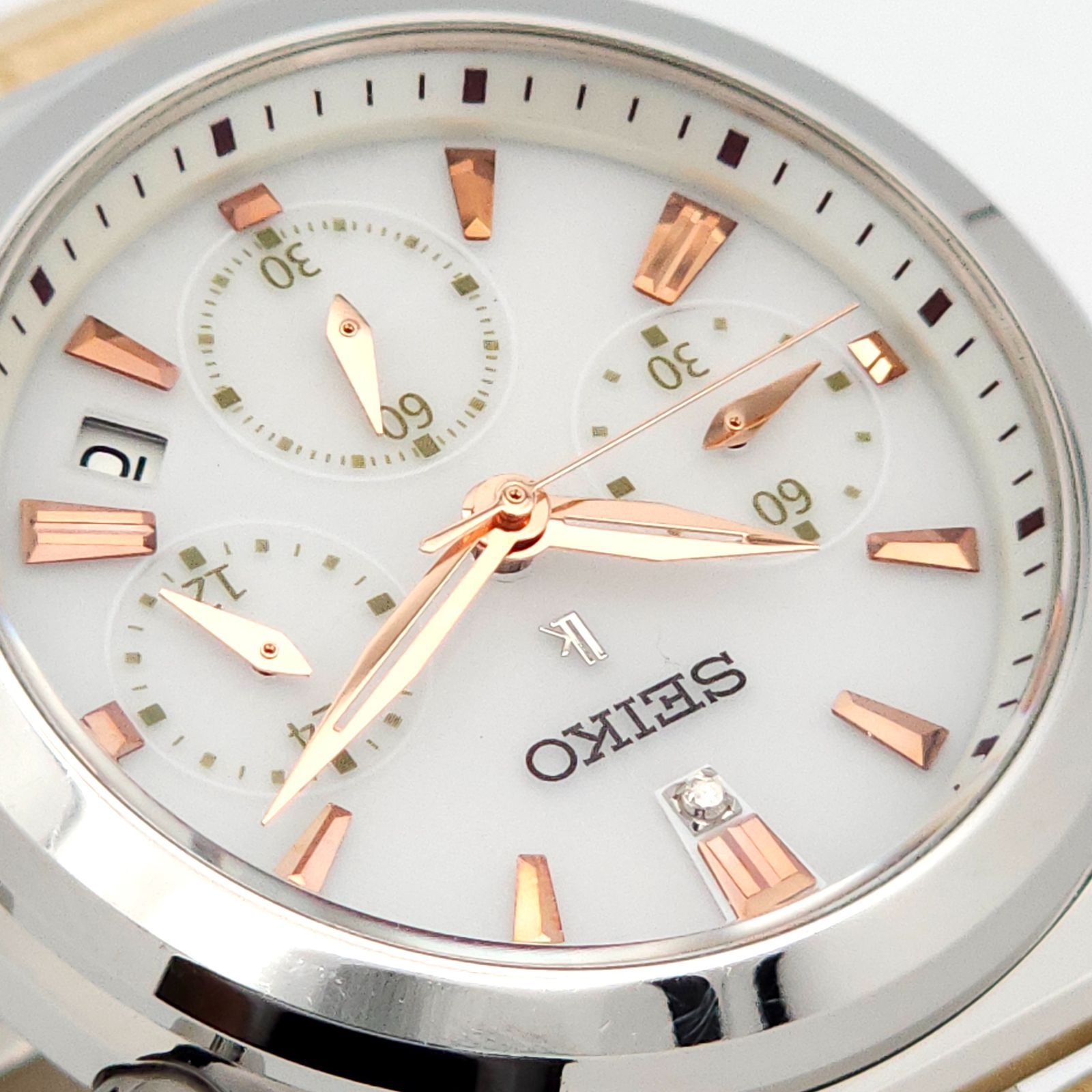 ☆良品 SEIKO セイコー ルキア V175-0AJ0 クロノグラフ ソーラーQZ
