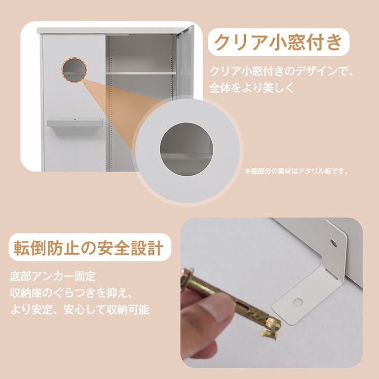 大容量＆防水 屋外収納棚 123 x 61 150 cm 大型ユニット 庭|畑|農場に最適 キー|小物ケース|ラック付 グレー 高耐候性 頑丈設計