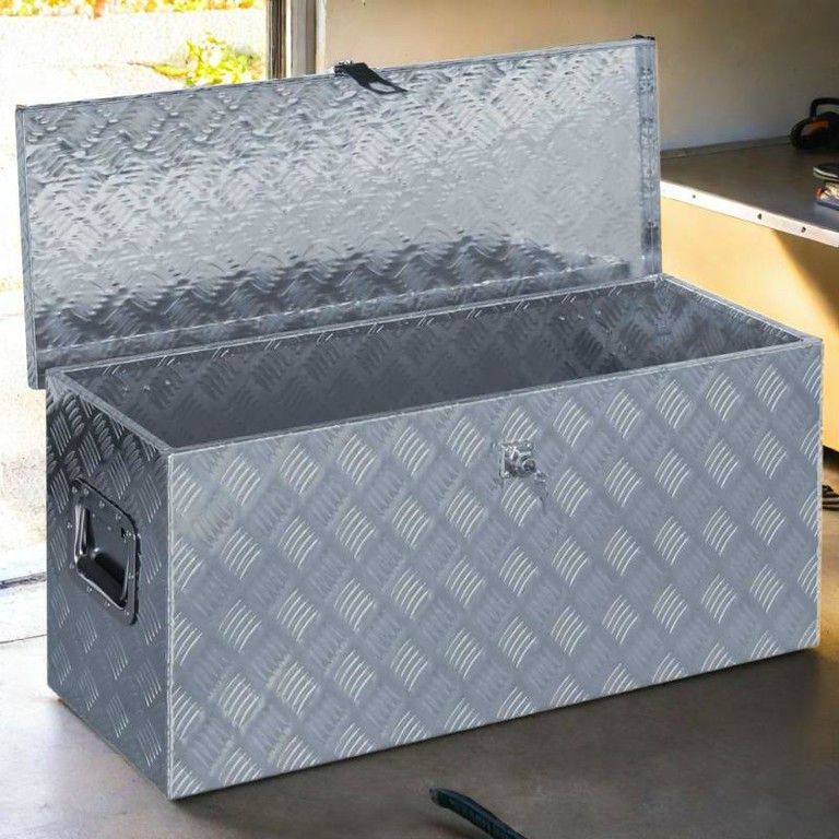 高耐久＆軽量 アルミ製収納ボックス 90 53540 cm 工具箱 道具箱 ツールボックス 多目的収納ケース 銀色 シルバー 大容量