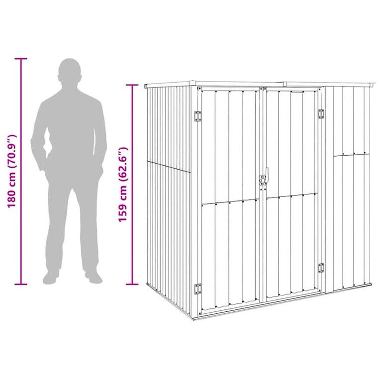 工具やガーデニング用品をまとめて収納 ガルバナイズドスチール製 ツール収納シェッド 物置 屋外 161 x 89 cm 頑丈 防錆 ホームガーデニング|造園