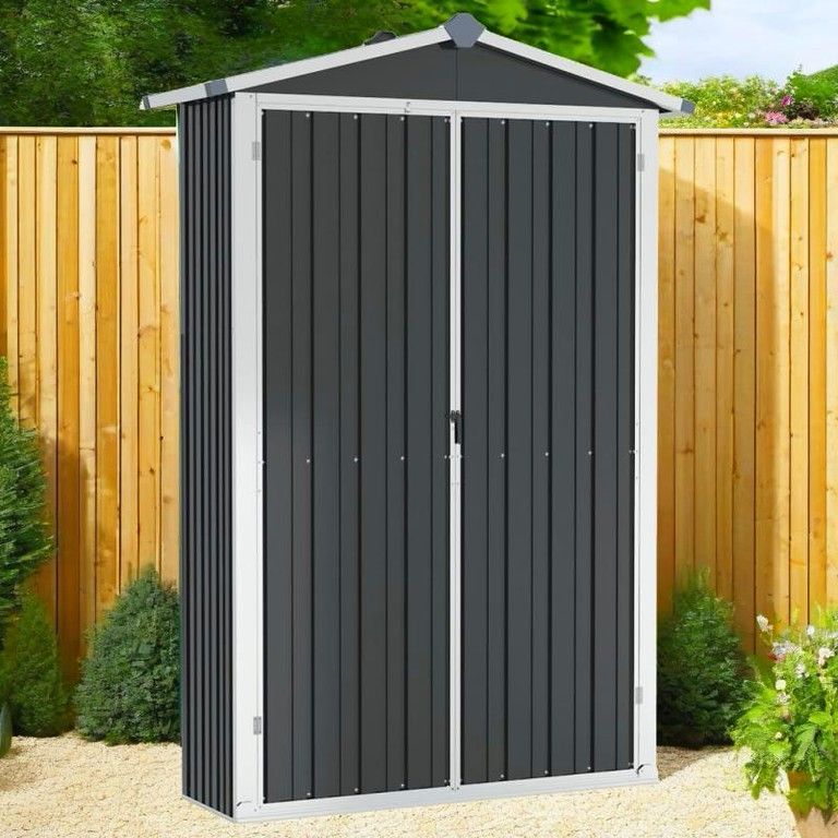 耐久性＆防水 金属製ガーデン収納庫 屋外物置 亜鉛メッキ鋼 庭 ベランダ テラスに最適 耐候性 ツール ガーデニング用品 アウトドアグッズ収納