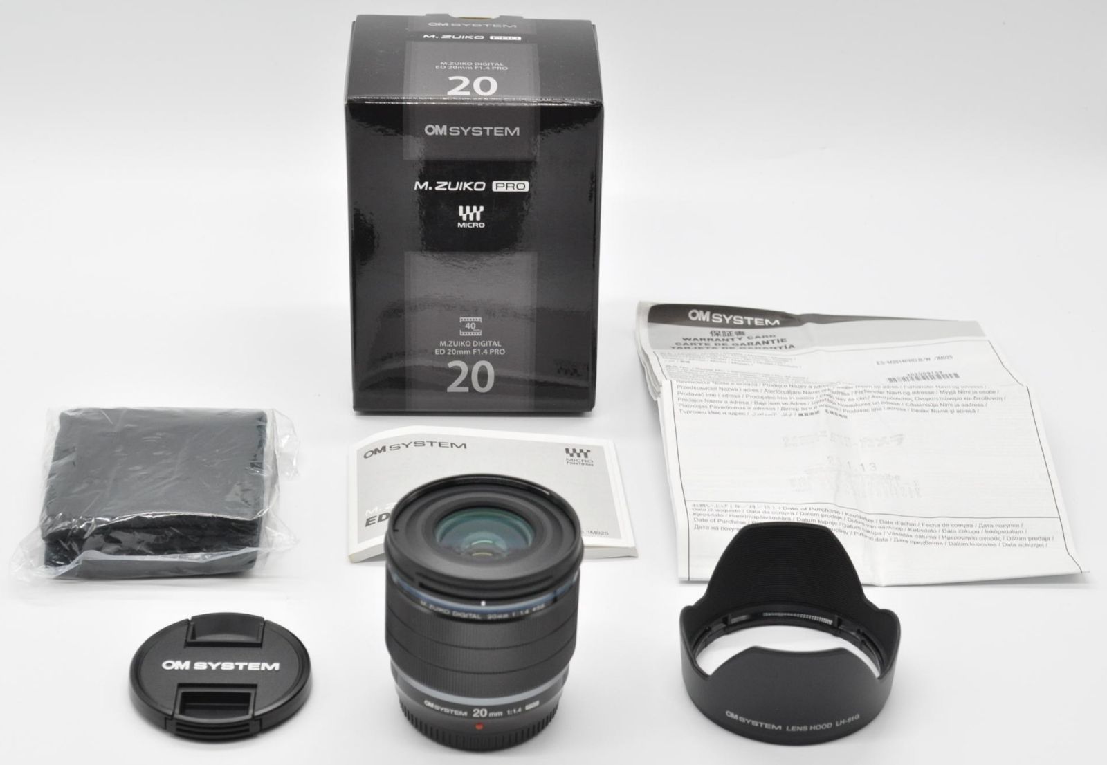 上品! OLYMPUS オリンパス M ZUIKO DIGITAL ED 20 mm F 1 4 PRO あるとうれしい元箱＆フード付き