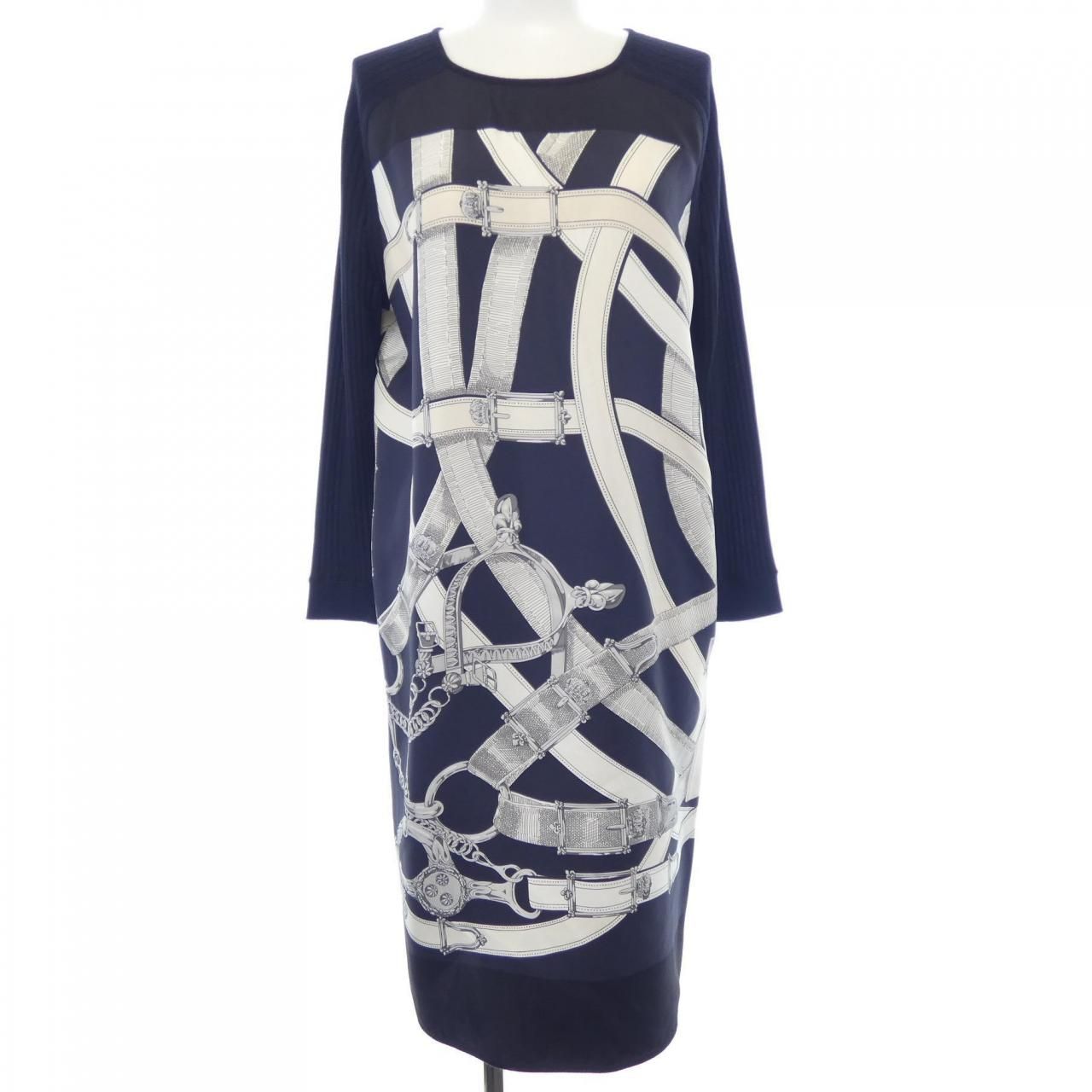 エルメス HERMES CAVAL CADOUR *76-7755 ツイルレーヌ ワンピース