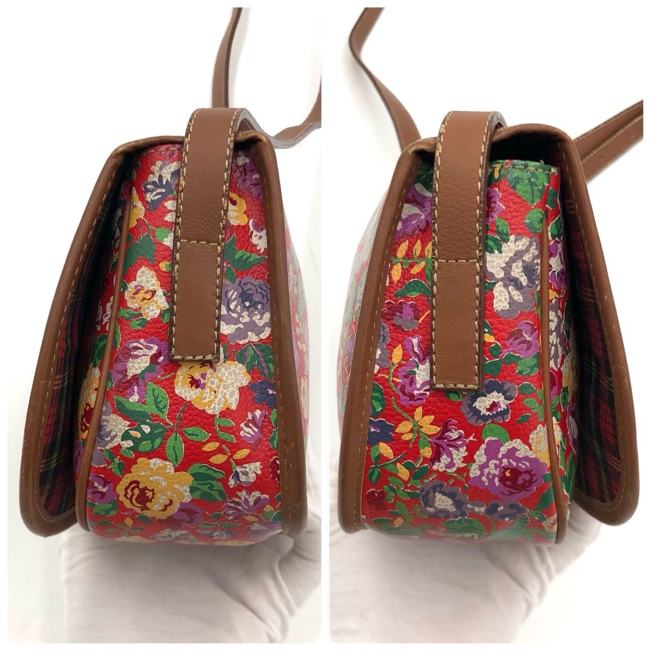 アンティークバッグ　ポシェット　イギリス　花柄 美品】KENZO ケンゾー flower pattern shoulder bag ヴィンテージ