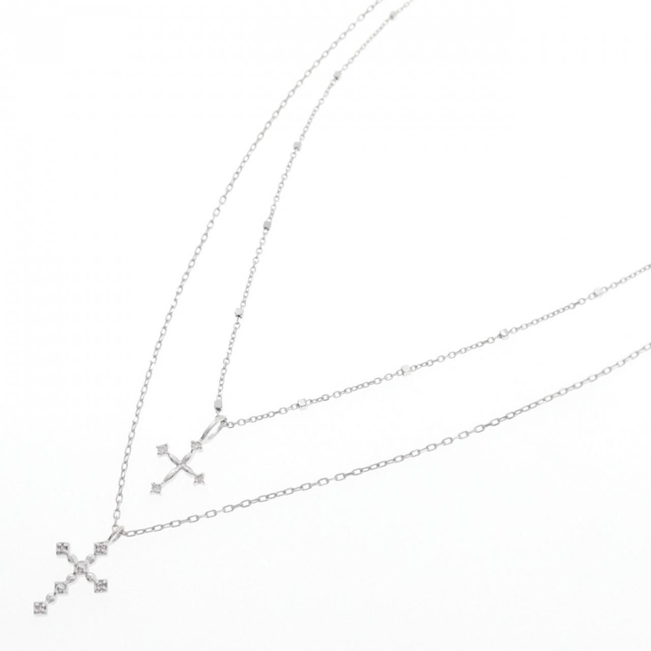 K 10 WG 18 ダイヤモンド ネックレス 0.06 CT