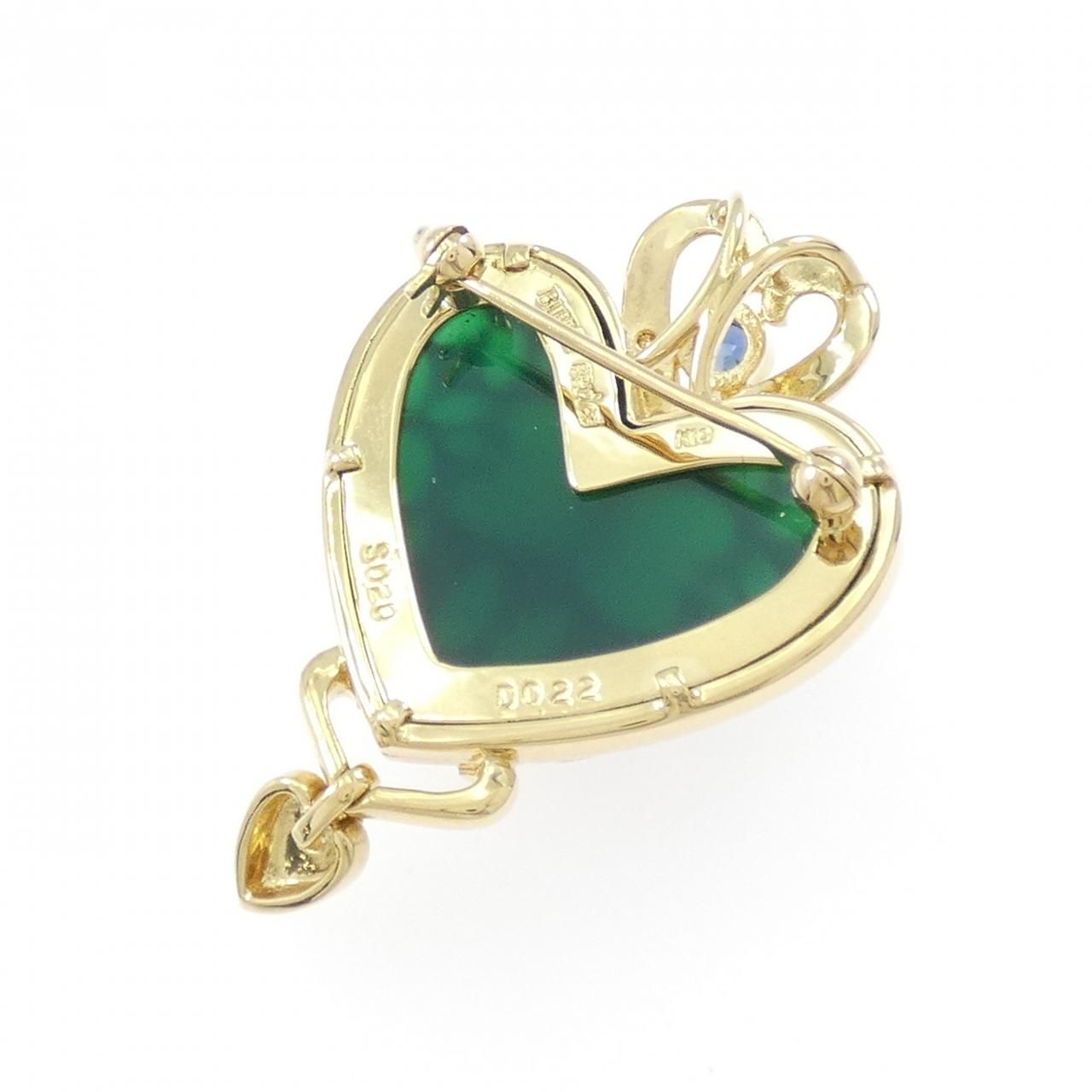 K 18 YG ハート ストーン ペンダント