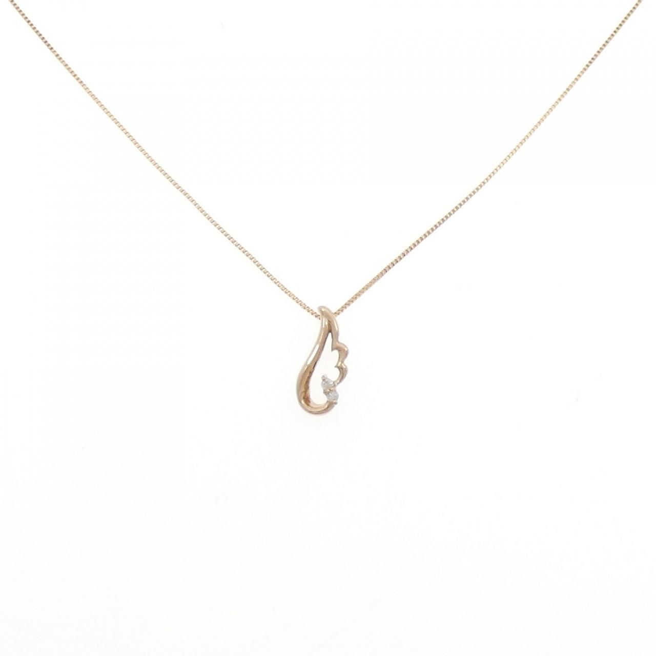 K 18 PG ダイヤモンド ネックレス 0 02 CT