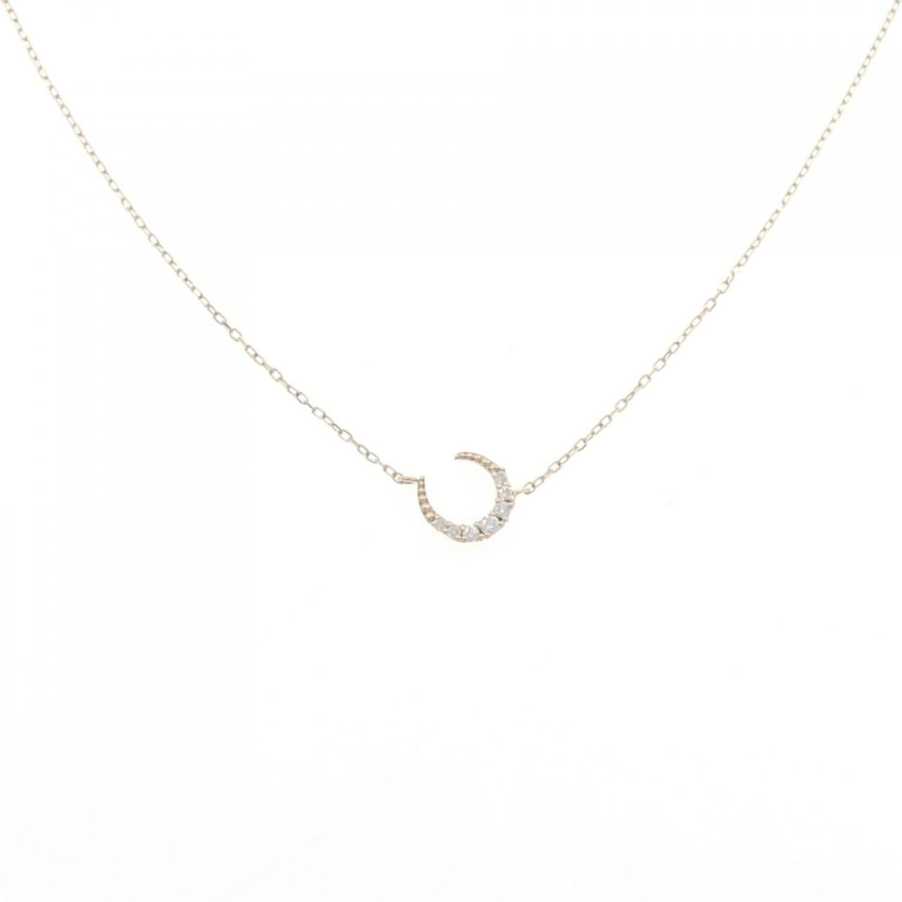 K 10 YG ムーン ダイヤモンド ネックレス 0.05 CT