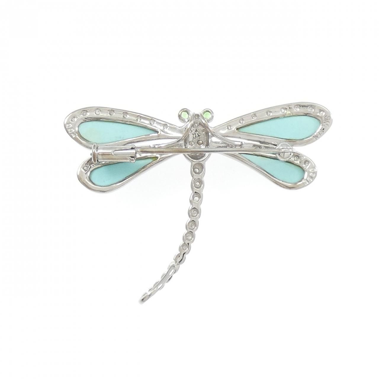  K 18 WG トンボ ストーン ブローチ ブローチ コサージュ アクセサリー