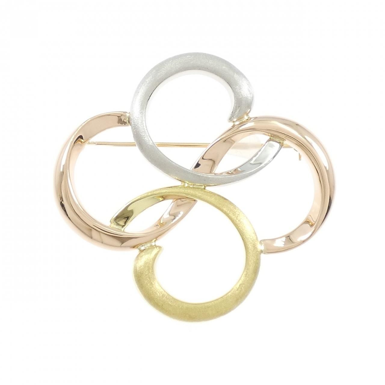 K 18 YG|PT 900|K PG ブローチ