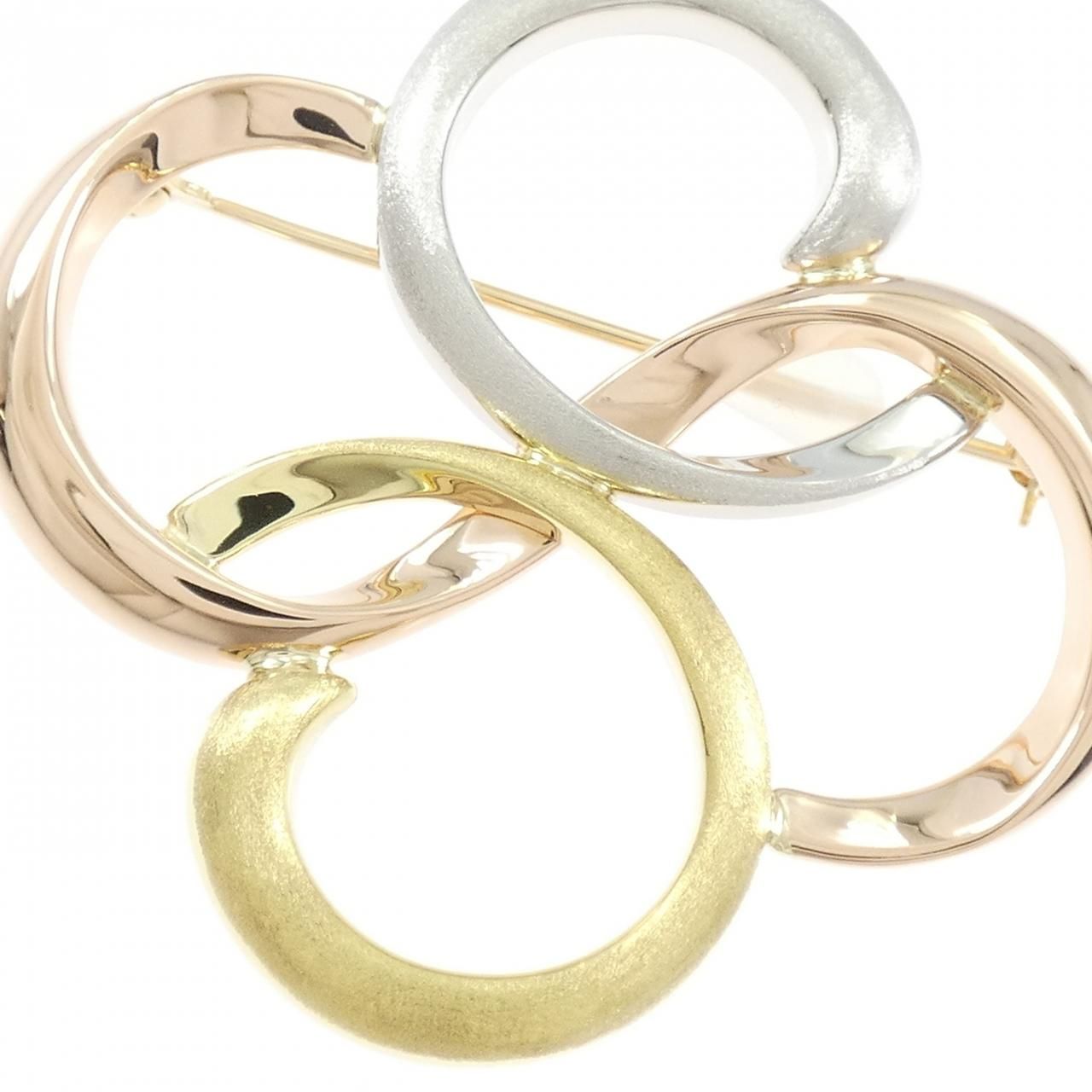 K 18 YG PT 900 PG ブローチ