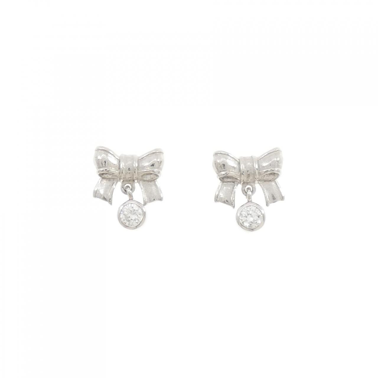 PT 900 リボン ダイヤモンド ピアス 0.22 CT