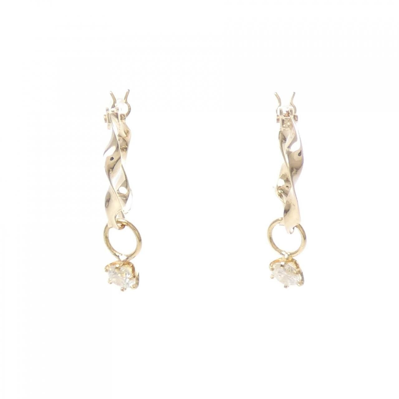 K 10 YG 18 ダイヤモンド ピアス 0.10 CT