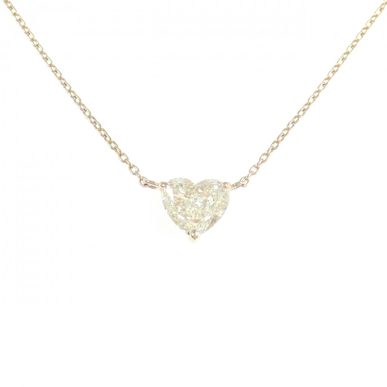 K 18 PG ダイヤモンド ネックレス 1 006 CT L SI ハートシェイプ