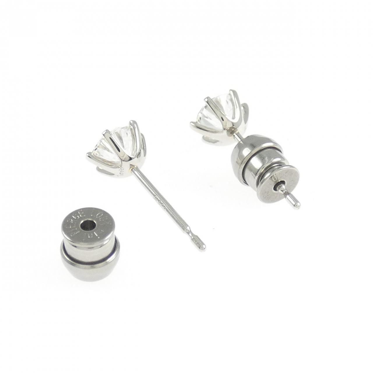 リメイク PT 900 ST ダイヤモンド ピアス 0.408 CT 0.428 D VS 2 3 EXT-EXT H-C ピアス(両耳用) アクセサリー