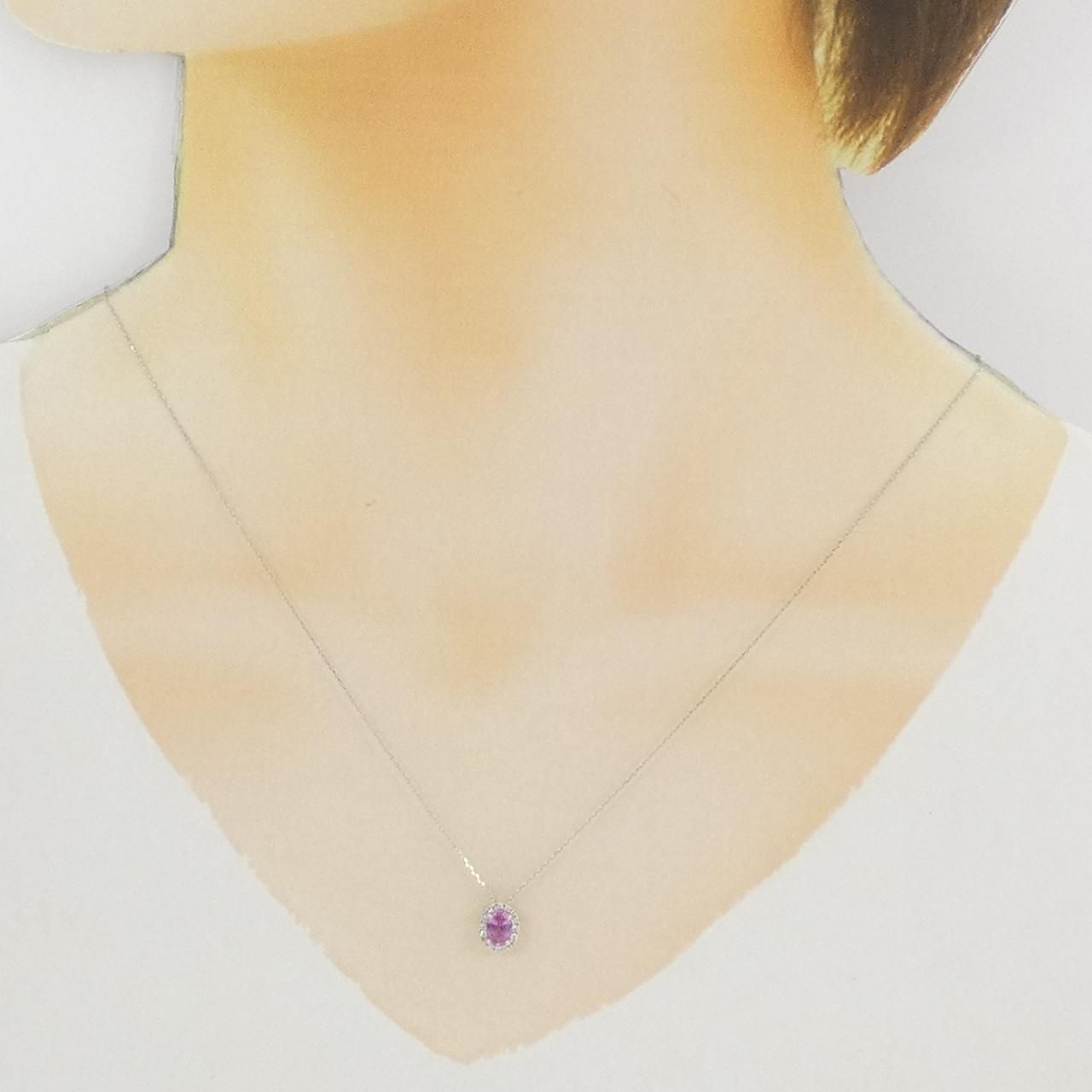  PT 900 850 サファイヤ ネックレス 0.55 CT ネックレス アクセサリー