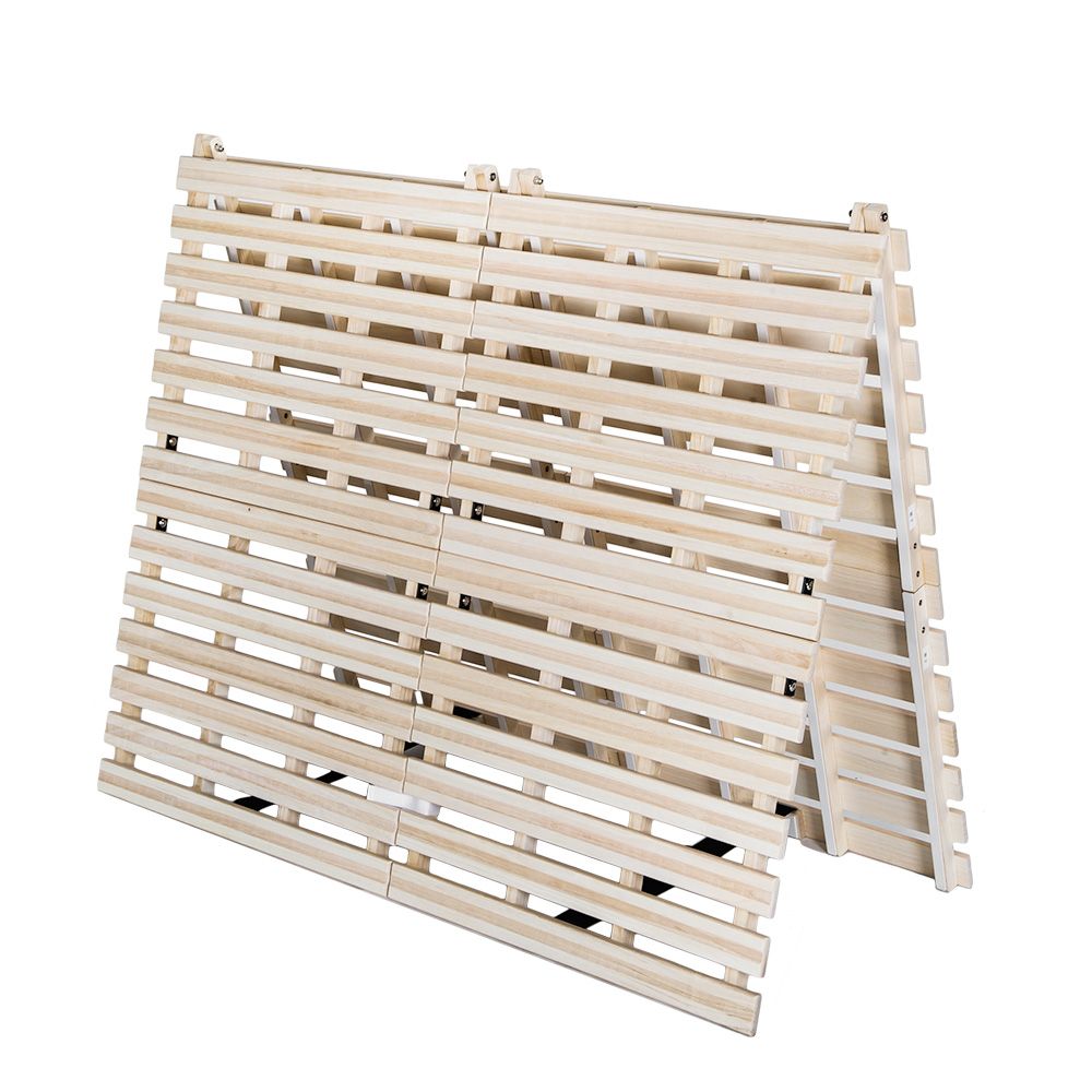 すのこベッド ダブルサイズ 木製ベッドフレーム 折りたたみ式 二つ折り 天然桐材 通気性抜群 コンパクト収納 組立簡単 ナチュラル ベッド 寝具 省スペース 新生活 家具